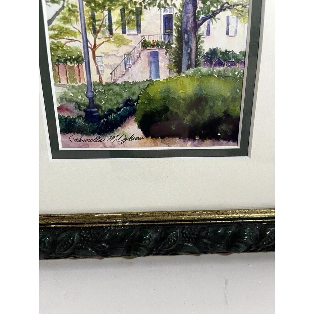 Original Signed Watercolor Painting Framed Landscape House Pamella M. Dykema